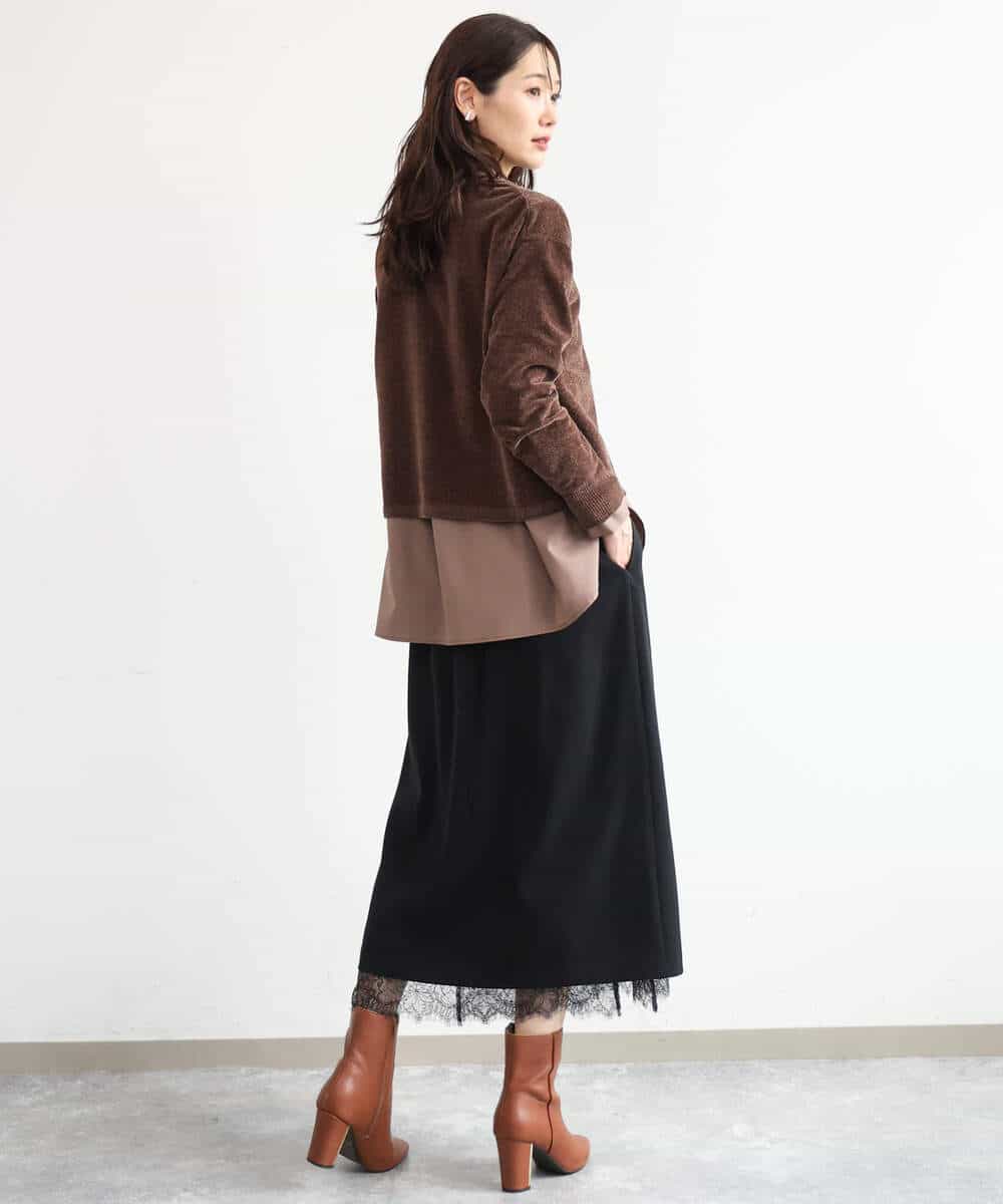 FKFAG45120 MK MICHEL KLEIN(MK ミッシェルクラン) [洗える]モールヤーンボートネックニット レッド