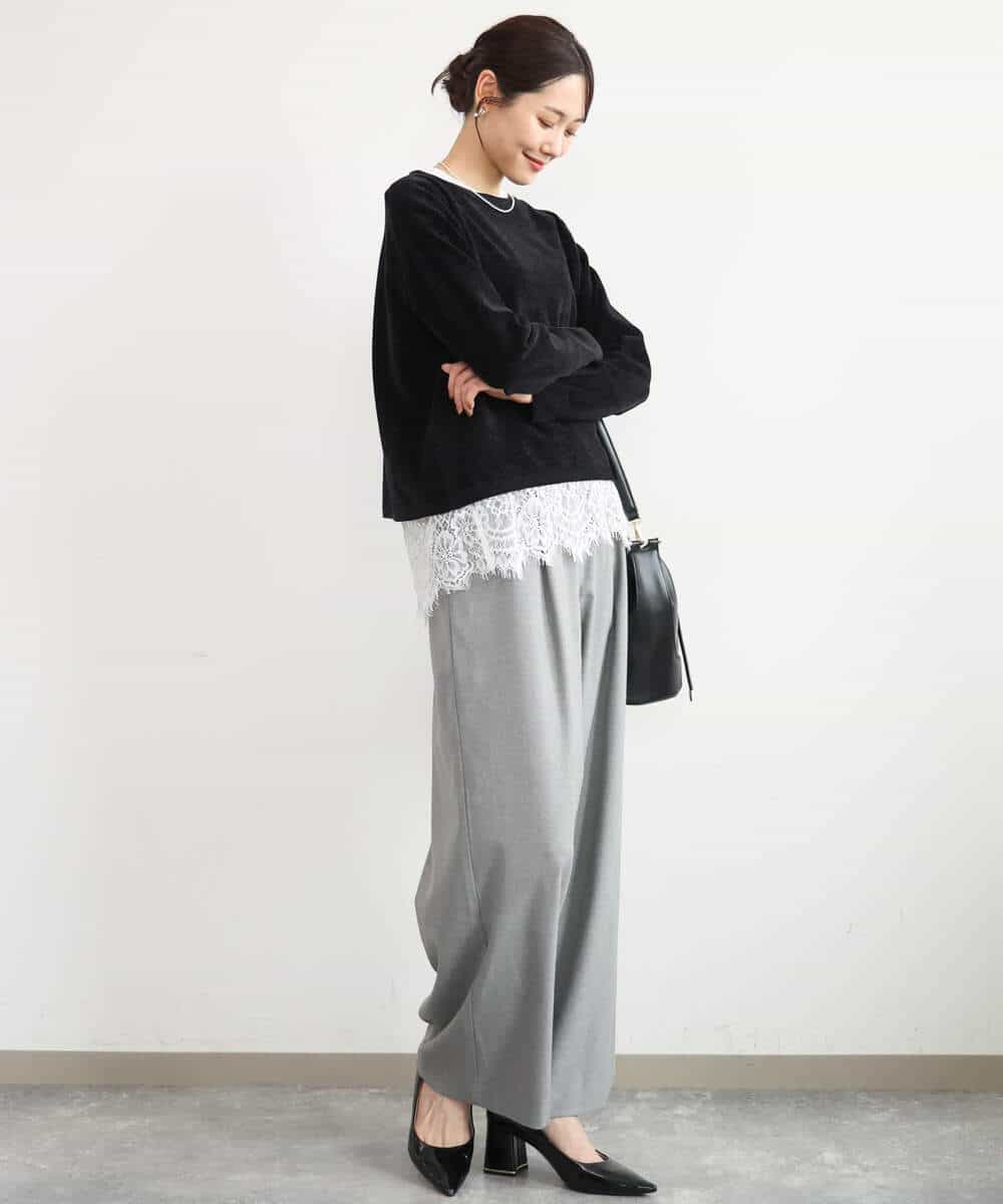 FKFAG45120 MK MICHEL KLEIN(MK ミッシェルクラン) [洗える]モールヤーンボートネックニット レッド
