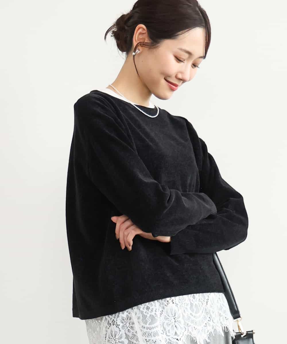 FKFAG45120 MK MICHEL KLEIN(MK ミッシェルクラン) [洗える]モールヤーンボートネックニット ブラック