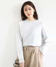 FKFDD11140 MK MICHEL KLEIN(MK ミッシェルクラン) [洗える]レースデザインコンパクトニット ライトグレー