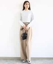 FKFDD11140 MK MICHEL KLEIN(MK ミッシェルクラン) [洗える]レースデザインコンパクトニット ライトグレー