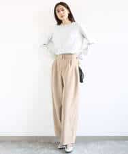 FKFDD11140 MK MICHEL KLEIN(MK ミッシェルクラン) [洗える]レースデザインコンパクトニット ライトグレー