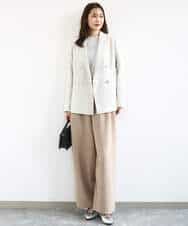 FKFDD11140 MK MICHEL KLEIN(MK ミッシェルクラン) [洗える]レースデザインコンパクトニット ライトグレー