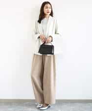 FKFDD11140 MK MICHEL KLEIN(MK ミッシェルクラン) [洗える]レースデザインコンパクトニット ライトグレー