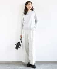 FKFDD11140 MK MICHEL KLEIN(MK ミッシェルクラン) [洗える]レースデザインコンパクトニット ライトグレー