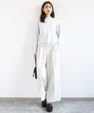 FKFDD11140 MK MICHEL KLEIN(MK ミッシェルクラン) [洗える]レースデザインコンパクトニット ライトグレー