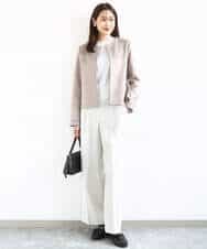 FKFDD11140 MK MICHEL KLEIN(MK ミッシェルクラン) [洗える]レースデザインコンパクトニット ライトグレー
