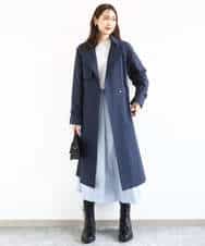 FKFDD11140 MK MICHEL KLEIN(MK ミッシェルクラン) [洗える]レースデザインコンパクトニット ライトグレー