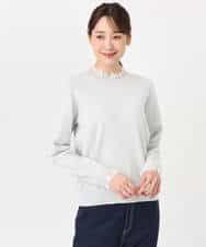 FKFDD11140 MK MICHEL KLEIN(MK ミッシェルクラン) [洗える]レースデザインコンパクトニット ライトグレー