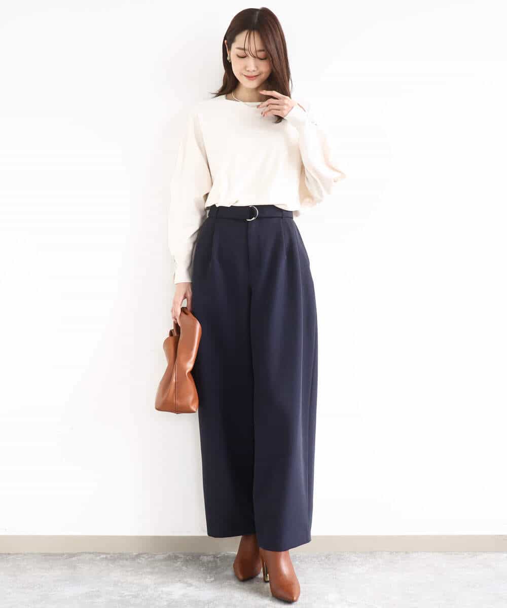 FKFDD12130 MK MICHEL KLEIN(MK ミッシェルクラン) [洗える]ドルマンスリーブニット ライトブルー