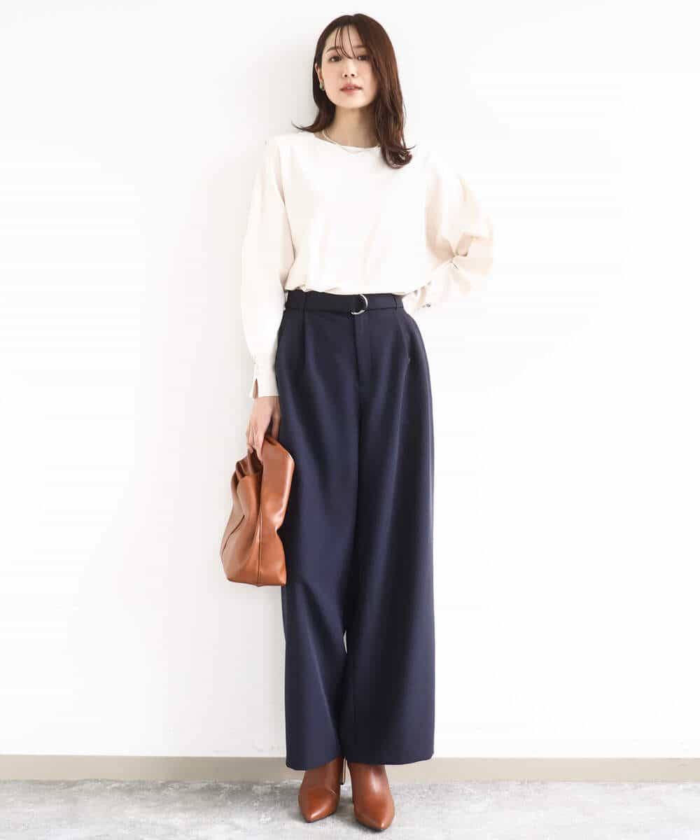 FKFDD12130 MK MICHEL KLEIN(MK ミッシェルクラン) [洗える]ドルマンスリーブニット ライトブルー