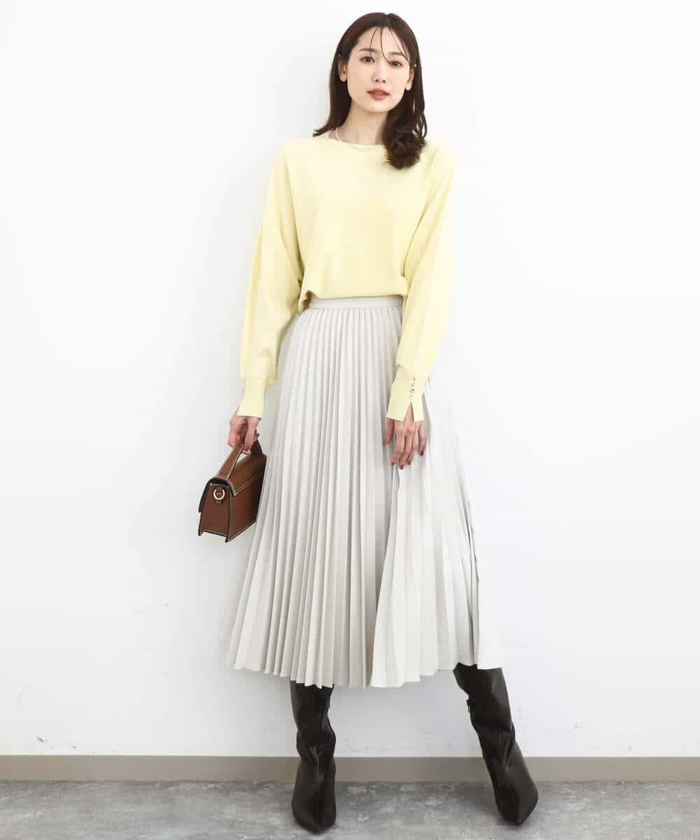 FKFDD12130 MK MICHEL KLEIN(MK ミッシェルクラン) [洗える]ドルマンスリーブニット ライトブルー