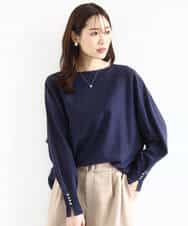 FKFDD12130 MK MICHEL KLEIN(MK ミッシェルクラン) [洗える]ドルマンスリーブニット ライトブルー