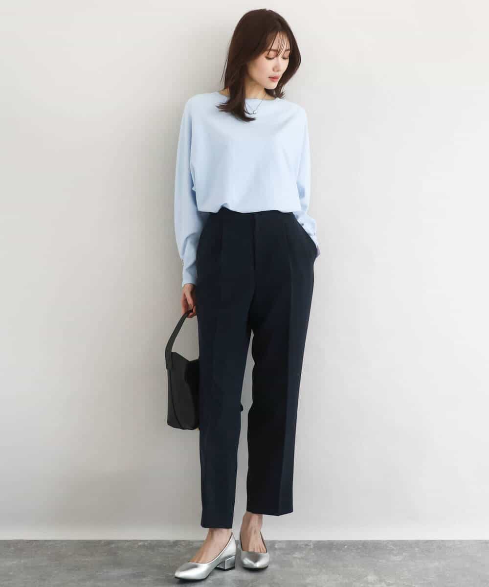 FKFDD12130 MK MICHEL KLEIN(MK ミッシェルクラン) [洗える]ドルマンスリーブニット ライトブルー