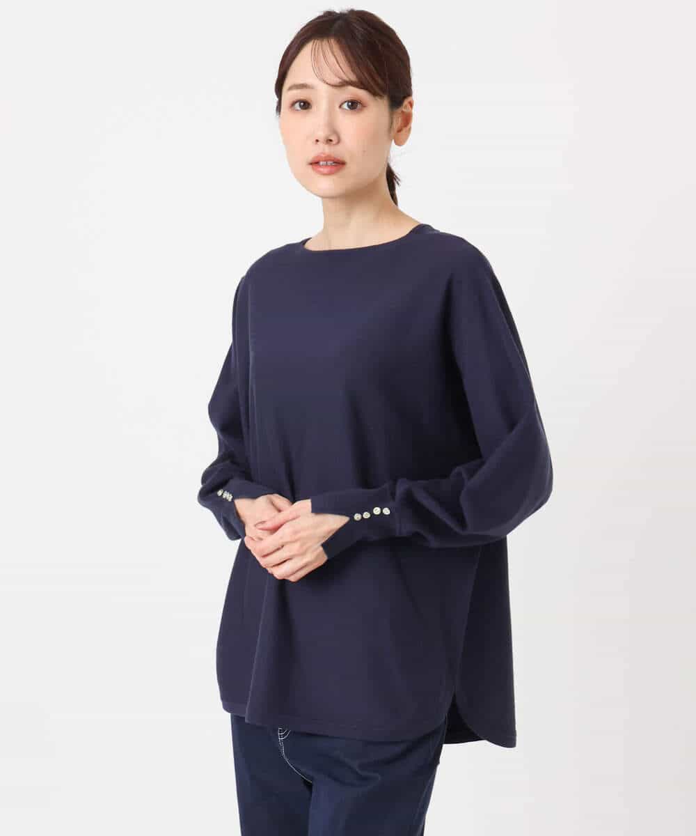 FKFDD12130 MK MICHEL KLEIN(MK ミッシェルクラン) [洗える]ドルマンスリーブニット ライトブルー