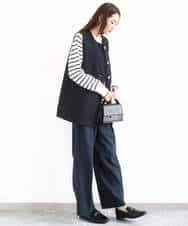 FKFDD13150 MK MICHEL KLEIN(MK ミッシェルクラン) 柄編みボーダーニット ネイビー