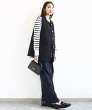 FKFDD13150 MK MICHEL KLEIN(MK ミッシェルクラン) 柄編みボーダーニット ネイビー