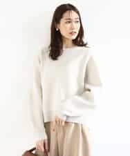 FKFDD15120 MK MICHEL KLEIN(MK ミッシェルクラン) [洗える]スウェットライククルーネックニット ベージュ