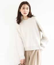 FKFDD15120 MK MICHEL KLEIN(MK ミッシェルクラン) [洗える]スウェットライククルーネックニット グレー
