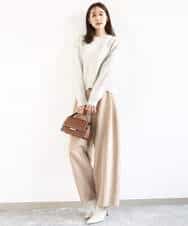 FKFDD15120 MK MICHEL KLEIN(MK ミッシェルクラン) [洗える]スウェットライククルーネックニット グレー