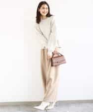 FKFDD15120 MK MICHEL KLEIN(MK ミッシェルクラン) [洗える]スウェットライククルーネックニット グレー