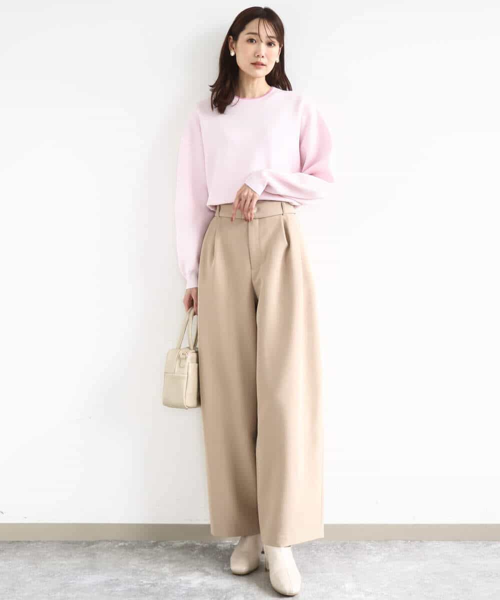 FKFDD15120 MK MICHEL KLEIN(MK ミッシェルクラン) [洗える]スウェットライククルーネックニット グレー