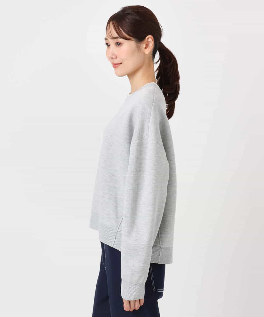 FKFDD15120 MK MICHEL KLEIN(MK ミッシェルクラン) [洗える]スウェットライククルーネックニット グレー