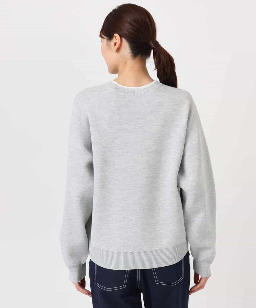 FKFDD15120 MK MICHEL KLEIN(MK ミッシェルクラン) [洗える]スウェットライククルーネックニット グレー