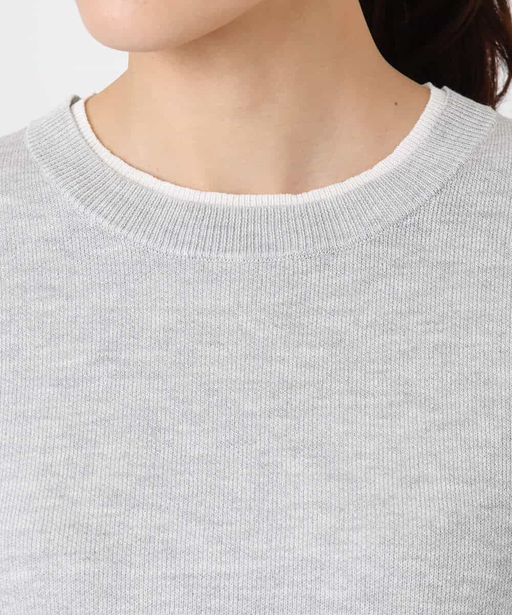 FKFDD15120 MK MICHEL KLEIN(MK ミッシェルクラン) [洗える]スウェットライククルーネックニット グレー