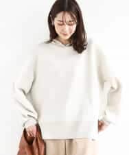 FKFDD16130 MK MICHEL KLEIN(MK ミッシェルクラン) [洗える]スウェットライクニットフーディー ベージュ