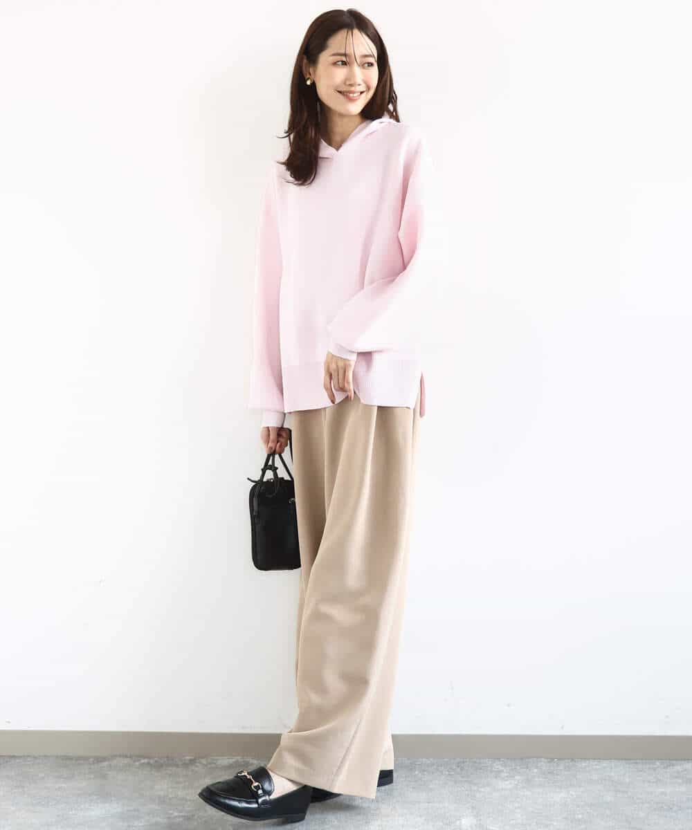 FKFDD16130 MK MICHEL KLEIN(MK ミッシェルクラン) [洗える]スウェットライクニットフーディー グレー