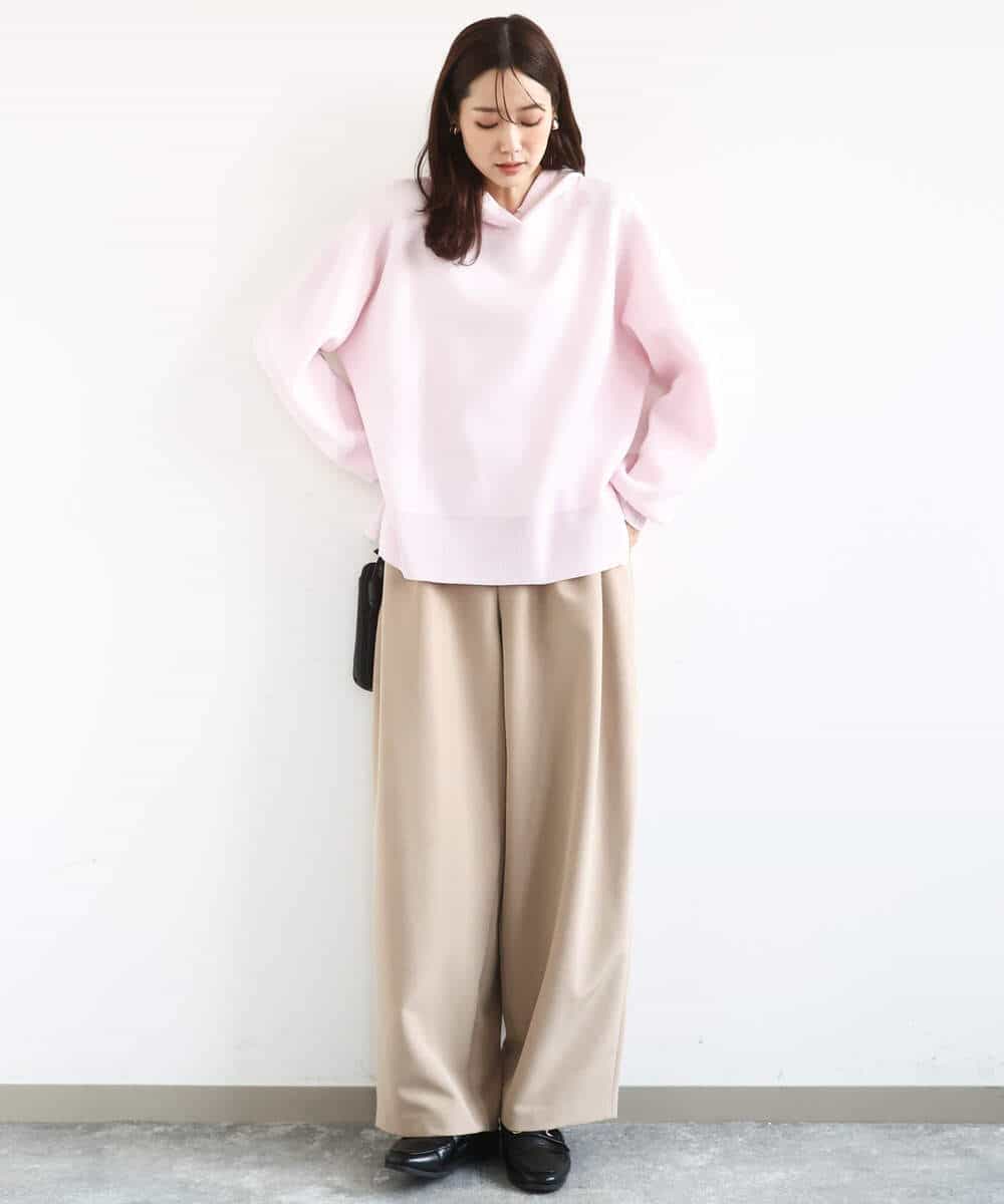 FKFDD16130 MK MICHEL KLEIN(MK ミッシェルクラン) [洗える]スウェットライクニットフーディー グレー