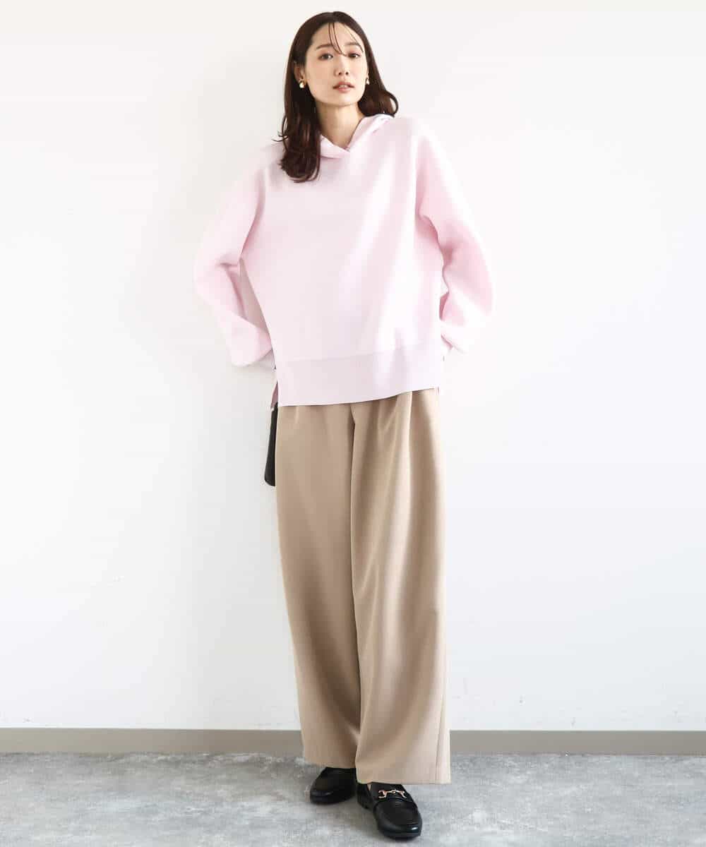 FKFDD16130 MK MICHEL KLEIN(MK ミッシェルクラン) [洗える]スウェットライクニットフーディー グレー