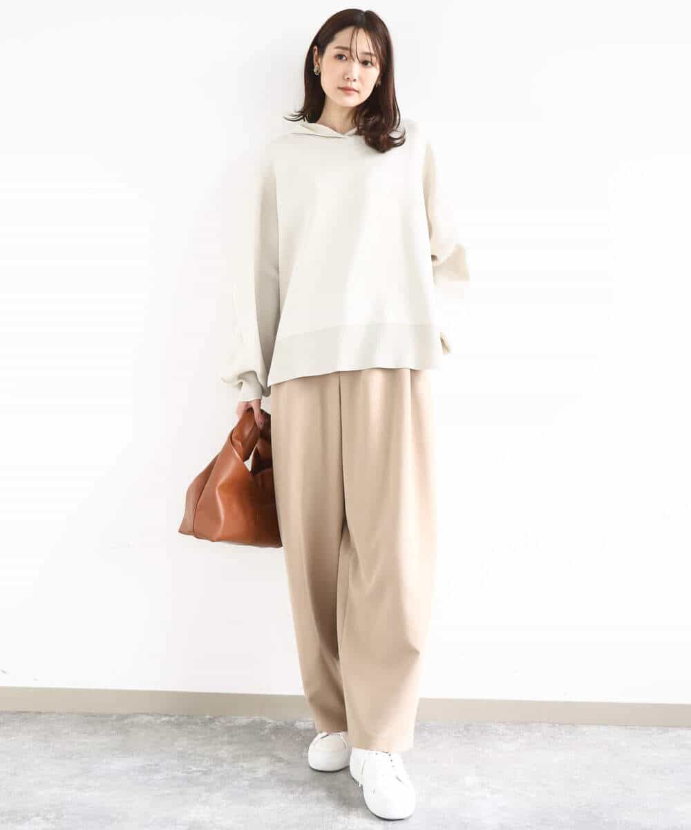 FKFDD16130 MK MICHEL KLEIN(MK ミッシェルクラン) [洗える]スウェットライクニットフーディー グレー