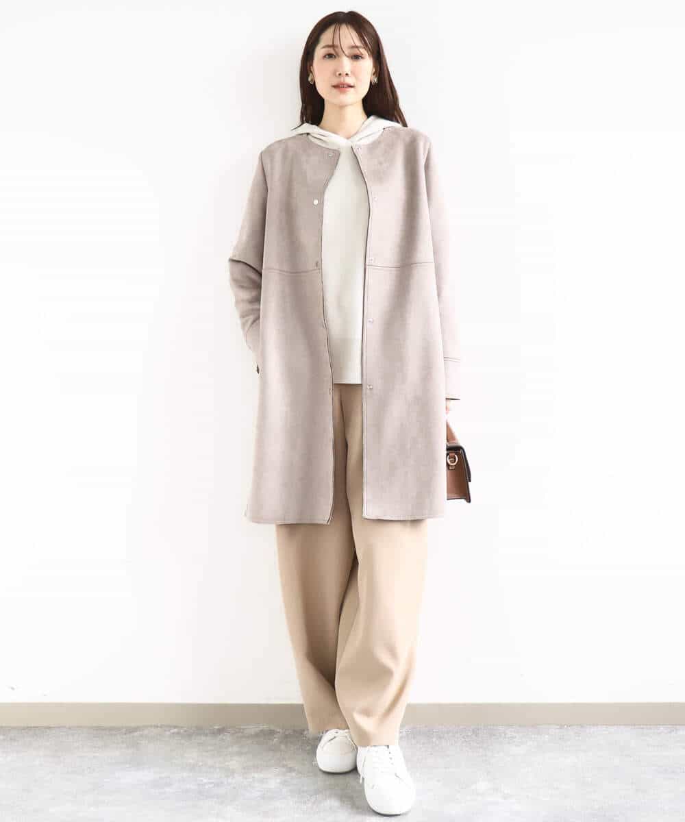 FKFDD16130 MK MICHEL KLEIN(MK ミッシェルクラン) [洗える]スウェットライクニットフーディー グレー