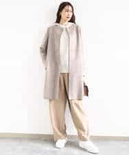 FKFDD16130 MK MICHEL KLEIN(MK ミッシェルクラン) [洗える]スウェットライクニットフーディー グレー