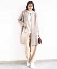 FKFDD16130 MK MICHEL KLEIN(MK ミッシェルクラン) [洗える]スウェットライクニットフーディー グレー