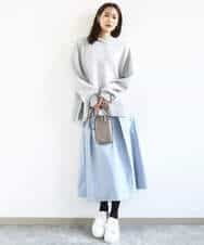 FKFDD16130 MK MICHEL KLEIN(MK ミッシェルクラン) [洗える]スウェットライクニットフーディー グレー