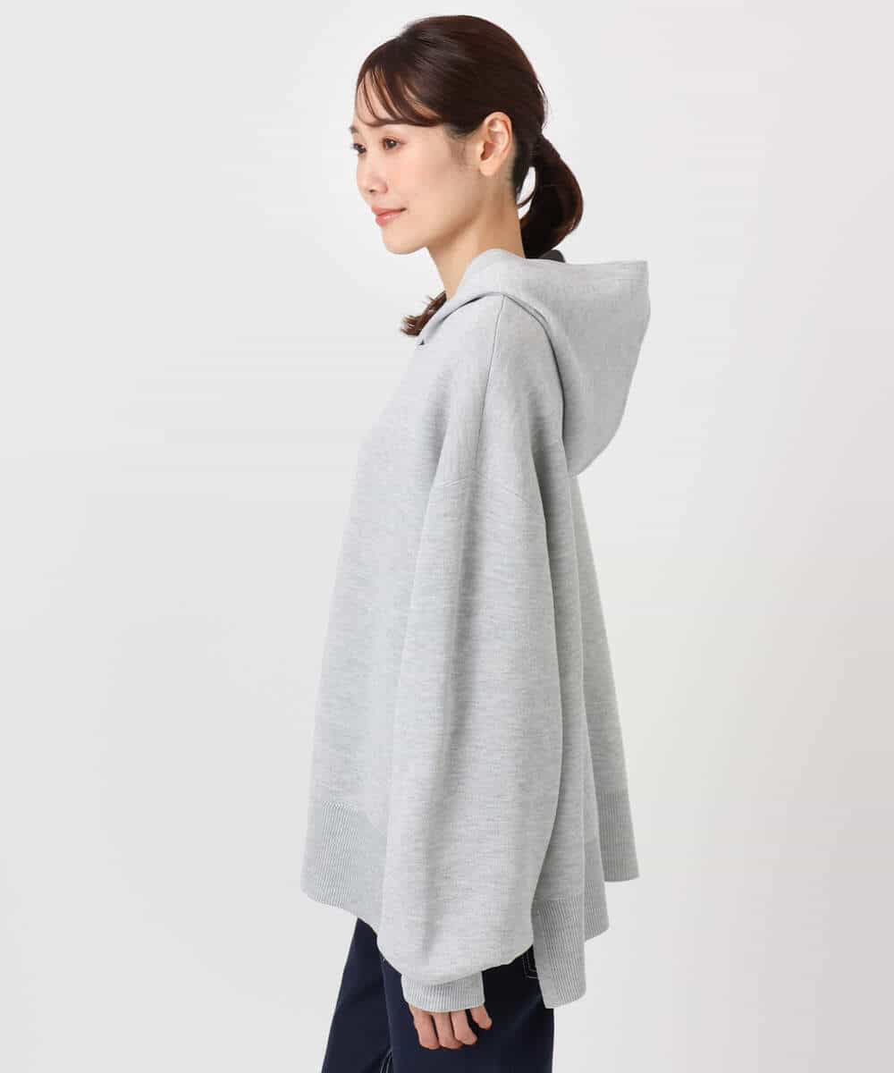 FKFDD16130 MK MICHEL KLEIN(MK ミッシェルクラン) [洗える]スウェットライクニットフーディー グレー