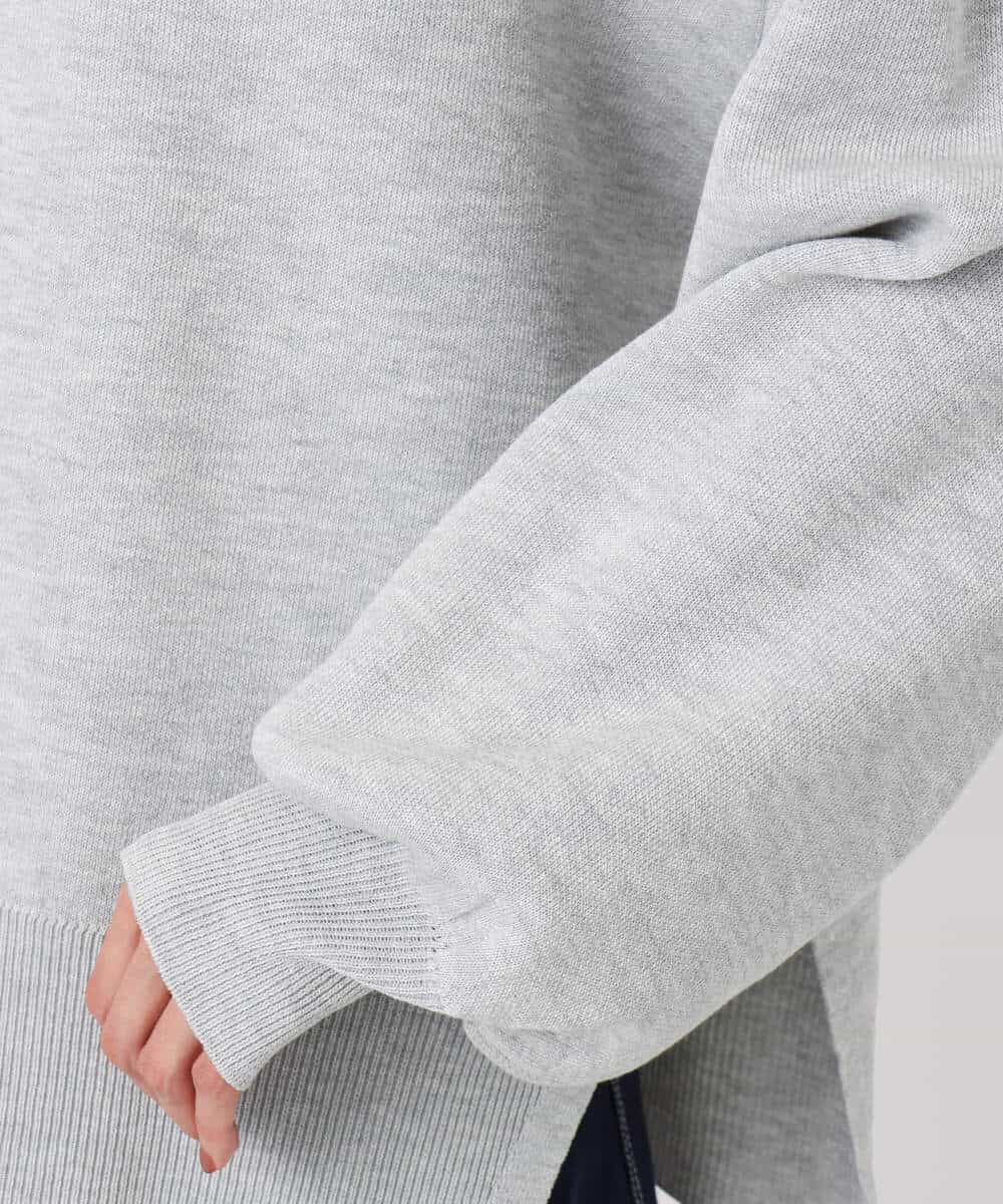 FKFDD16130 MK MICHEL KLEIN(MK ミッシェルクラン) [洗える]スウェットライクニットフーディー グレー