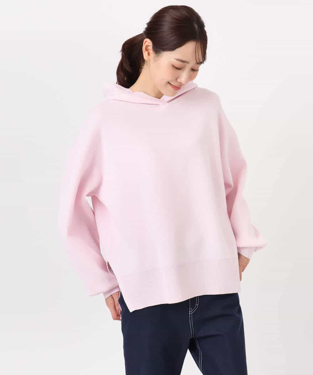 FKFDD16130 MK MICHEL KLEIN(MK ミッシェルクラン) [洗える]スウェットライクニットフーディー グレー