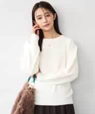 FKFDG67150 MK MICHEL KLEIN(MK ミッシェルクラン) [洗える]片畦編みラグランスリーブニット アイボリー