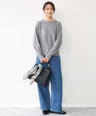 FKFDG67150 MK MICHEL KLEIN(MK ミッシェルクラン) [洗える]片畦編みラグランスリーブニット アイボリー