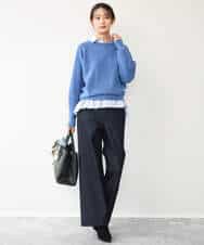 FKFDG67150 MK MICHEL KLEIN(MK ミッシェルクラン) [洗える]片畦編みラグランスリーブニット アイボリー