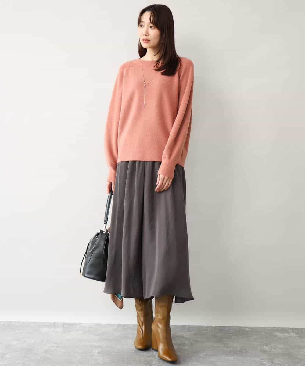 FKFDG67150 MK MICHEL KLEIN(MK ミッシェルクラン) [洗える]片畦編みラグランスリーブニット アイボリー
