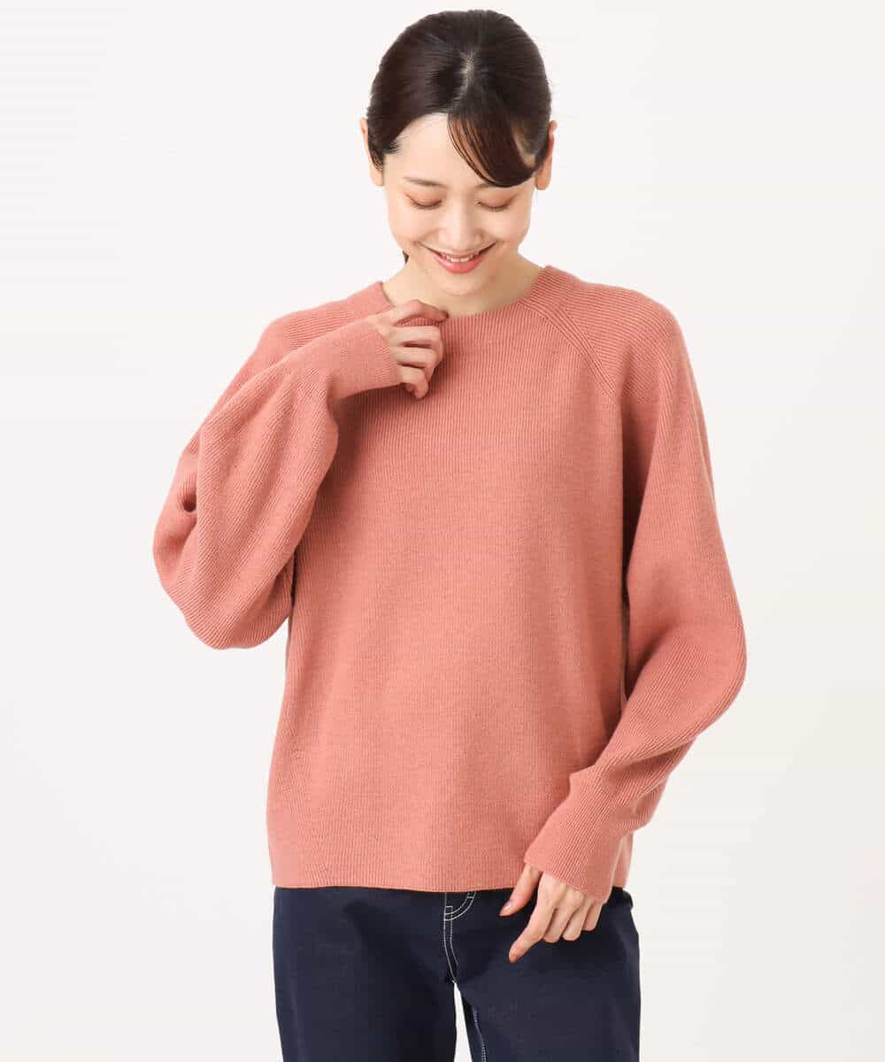 FKFDG67150 MK MICHEL KLEIN(MK ミッシェルクラン) [洗える]片畦編みラグランスリーブニット アイボリー