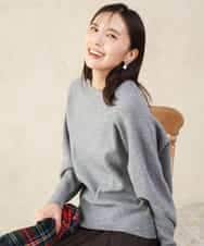 FKFDG67150 MK MICHEL KLEIN(MK ミッシェルクラン) [洗える]片畦編みラグランスリーブニット グレー