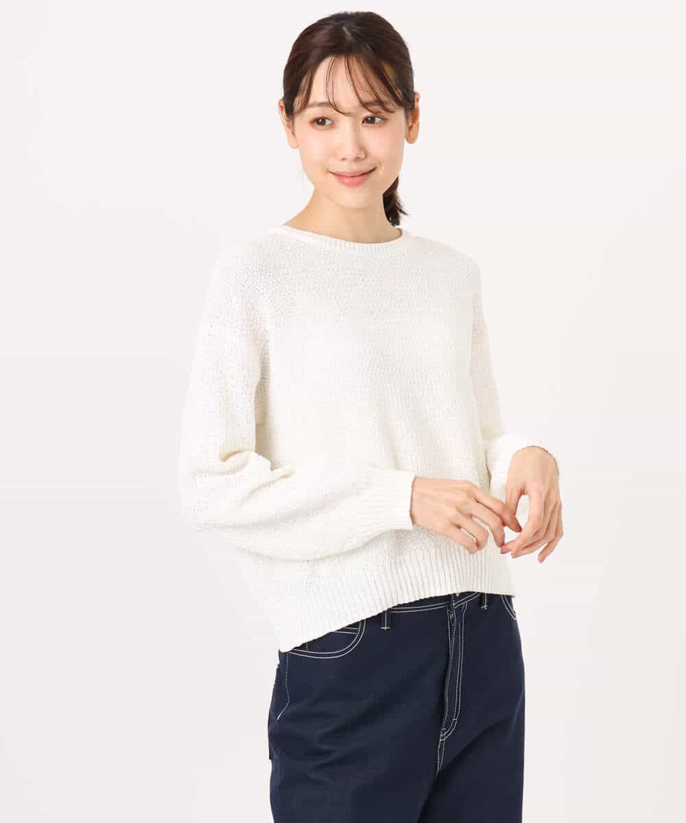FKFFD23140 MK MICHEL KLEIN(MK ミッシェルクラン) [洗える]鹿の子編みニット ブルー