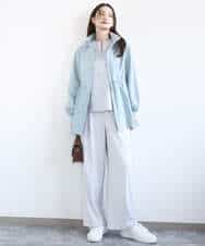 FKFFD24160 MK MICHEL KLEIN(MK ミッシェルクラン) [洗える]フロントファスナーデザインニット ライトグレー