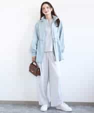 FKFFD24160 MK MICHEL KLEIN(MK ミッシェルクラン) [洗える]フロントファスナーデザインニット ライトグレー